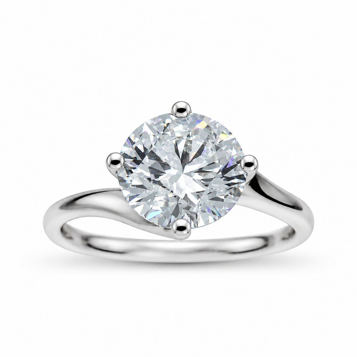 Lab-Grown Gedraaide Solitair ring 2.58crt